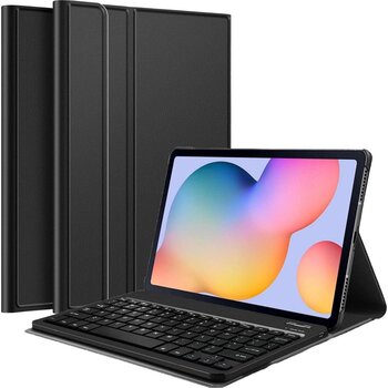 Samsung Galaxy Tab S6 Lite Hoesje Bluetooth Toetsenbord Hoes - Zwart