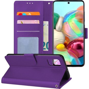 Samsung Galaxy A71 Hoesje Book Case Kunstleer Cover Hoes - Paars
