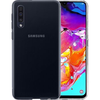 Betaalbare Hoesjes Samsung Galaxy A70 Hoesje Siliconen Hoes Case Cover - Transparant