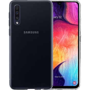 Betaalbare Hoesjes Samsung Galaxy A50 Hoesje Siliconen Hoes Case Cover - Transparant