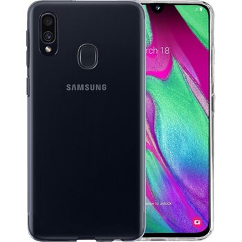 Samsung Galaxy A40 Hoesje Siliconen Hoes Case Cover - Transparant