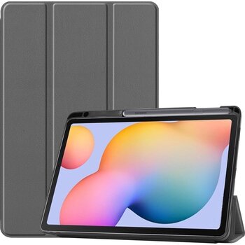 Betaalbare Hoesjes Samsung Galaxy Tab S6 Lite Hoesje Book Case - Grijs