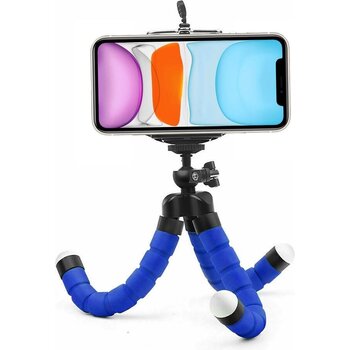 Betaalbare Hoesjes Tripod Smartphone Mini Statief Fotocamera Flexibel Universeel - Blauw