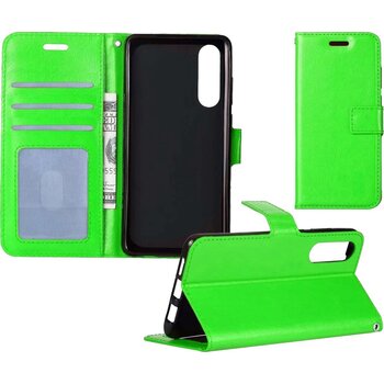 Betaalbare Hoesjes Samsung Galaxy A50 Hoesje Book Case Kunstleer Cover Hoes - Groen