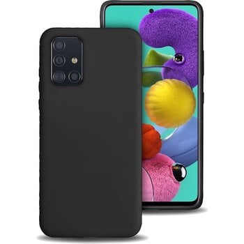 Betaalbare Hoesjes Samsung Galaxy A51 Hoesje Siliconen Hoes Case Cover - Zwart