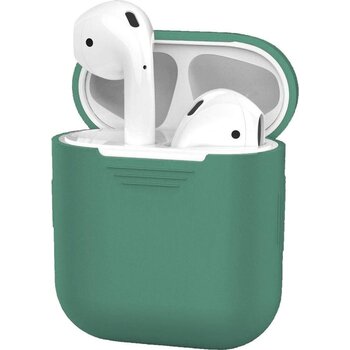 Betaalbare Hoesjes Hoes voor Apple AirPods Hoesje Case Siliconen Ultra Dun - Midnight Green