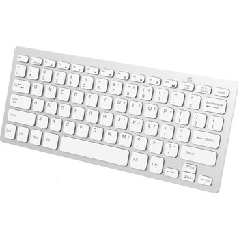 Draadloos Toetsenbord Bluetooth Wireless Keyboard Dun Universeel ‚Äì Wit