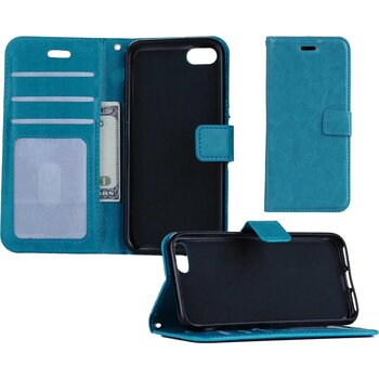 Apple iPhone 8 Hoesje Book Case Kunstleer Cover Hoes - Turquoise