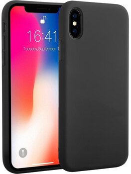 Apple iPhone X/10 Hoesje Siliconen Hoes Case Cover - Zwart