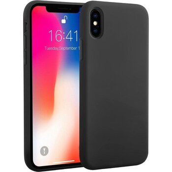 Apple iPhone X/10 Hoesje Siliconen Hoes Case Cover - Zwart