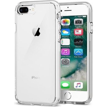 Betaalbare Hoesjes Apple iPhone 8 Plus Hoesje Siliconen Hoes Case Cover - Transparant