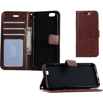 Apple iPhone 5/5s/SE Hoesje Book Case Kunstleer Cover Hoes - Bruin