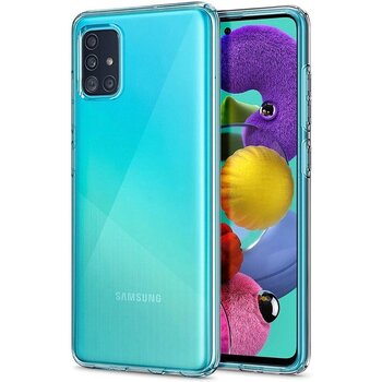 Betaalbare Hoesjes Samsung Galaxy A51 Hoesje Siliconen Hoes Case Cover - Transparant