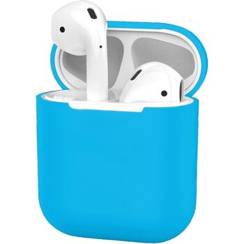 Betaalbare Hoesjes Hoes voor Apple AirPods Hoesje Case Siliconen Ultra Dun - Licht Blauw