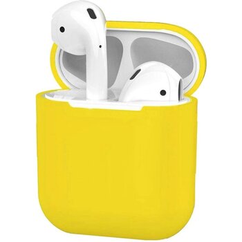 Betaalbare Hoesjes Hoes voor Apple AirPods Hoesje Case Siliconen Cover Ultra Dun - Geel