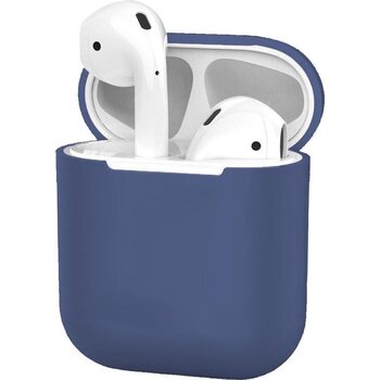 Betaalbare Hoesjes Hoes voor Apple AirPods Hoesje Case Siliconen Ultra Dun - Blauw Grijs