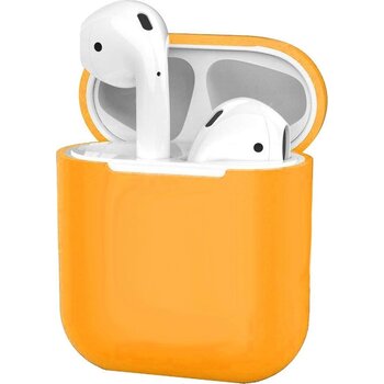 Betaalbare Hoesjes Hoes voor Apple AirPods Hoesje Case Siliconen Cover Ultra Dun - Oranje