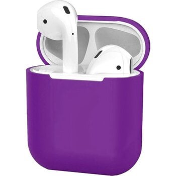 Betaalbare Hoesjes Hoes voor Apple AirPods Hoesje Case Siliconen Cover Ultra Dun - Paars