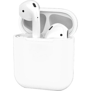 Betaalbare Hoesjes Hoes voor Apple AirPods Hoesje Case Siliconen Cover Ultra Dun - Wit