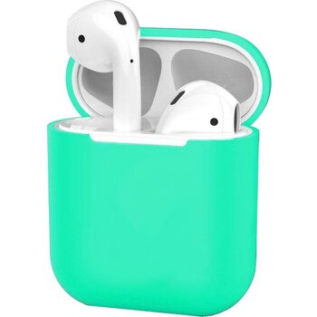 Betaalbare Hoesjes Hoes voor Apple AirPods Hoesje Case Siliconen Ultra Dun - Turquoise