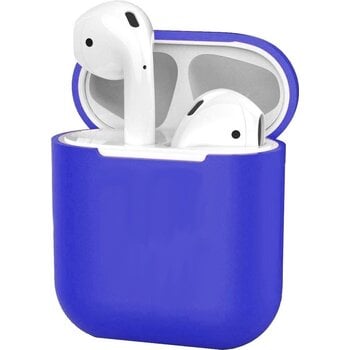 Betaalbare Hoesjes Hoes voor Apple AirPods Hoesje Case Siliconen Ultra Dun - Donker Blauw