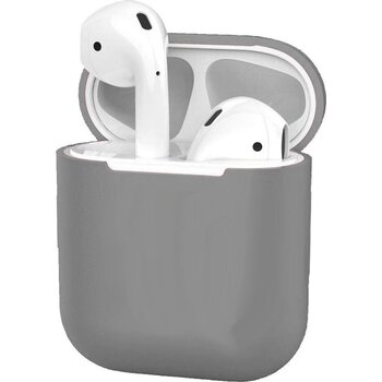 Betaalbare Hoesjes Hoes voor Apple AirPods Hoesje Case Siliconen Cover Ultra Dun - Grijs