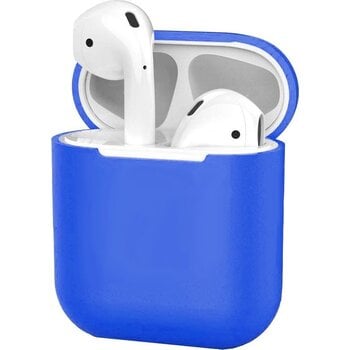 Betaalbare Hoesjes Hoes voor Apple AirPods Hoesje Case Siliconen Cover Ultra Dun - Blauw