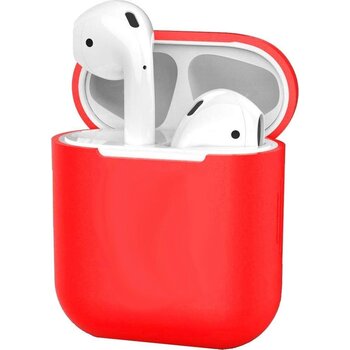 Betaalbare Hoesjes Siliconen Hoes voor Apple AirPods 2 Case Cover Ultra Dun Hoes - Rood