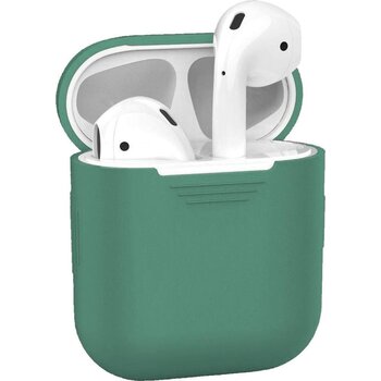 Betaalbare Hoesjes Hoes voor Apple AirPods Hoesje Siliconen Case Cover - Midnight Green