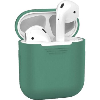 Hoes voor Apple AirPods Hoesje Siliconen Case Cover - Midnight Green