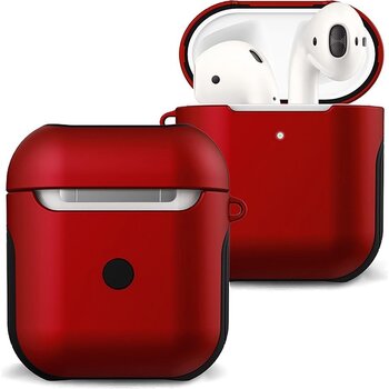 Betaalbare Hoesjes Hoes Voor Apple AirPods Hoesje Case Hard Cover - Rood