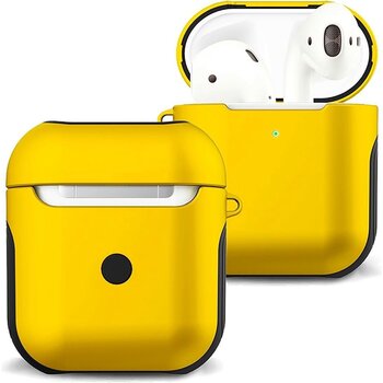 Betaalbare Hoesjes Hoes Voor Apple AirPods Hoesje Case Hard Cover - Geel