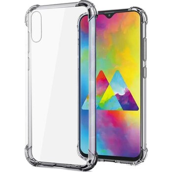 Betaalbare Hoesjes Samsung Galaxy A70s Hoesje Siliconen Shock Proof Hoes Case Cover - Transparant