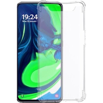 Betaalbare Hoesjes Samsung Galaxy A80 Hoesje Siliconen Shock Proof Hoes Case Cover - Transparant