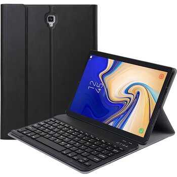 Betaalbare Hoesjes Samsung Galaxy Tab A 10.5 2018 Hoesje Bluetooth Toetsenbord Hoes Zwart