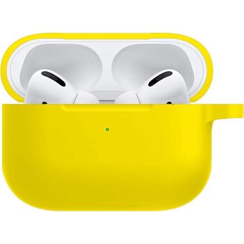 Betaalbare Hoesjes Hoes voor Apple AirPods Pro Hoesje Siliconen Case - Geel