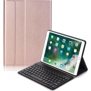 Betaalbare Hoesjes iPad 10.2 2019 Toetsenbord Hoes Keyboard Cover Hoesje - rosé Goud