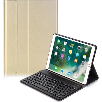 Betaalbare Hoesjes iPad 10.2 2019 Toetsenbord Hoes Keyboard Cover Hoesje Case - Goud