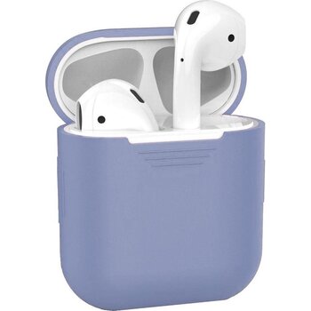 Betaalbare Hoesjes Siliconen Bescherm Hoesje Case Cover voor Apple AirPods 2 Hoes Lila