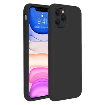 Apple iPhone 11 Pro Max Hoesje Siliconen Hoes Case Cover - Zwart