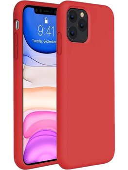 Apple iPhone 11 Pro Hoesje Siliconen Hoes Case Cover - Rood