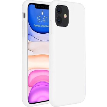 Betaalbare Hoesjes Apple iPhone 11 Hoesje Siliconen Hoes Case Cover - Wit