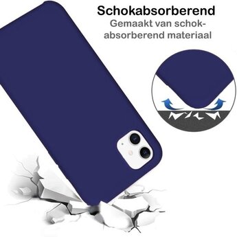 Apple iPhone 11 Hoesje Siliconen Hoes Case Cover - Donkerblauw