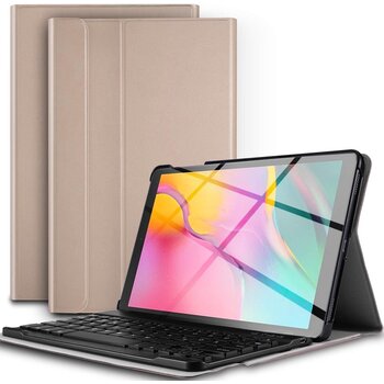 Betaalbare Hoesjes Samsung Galaxy Tab A 10.1 2019 Hoesje Bluetooth Toetsenbord Hoes Goud