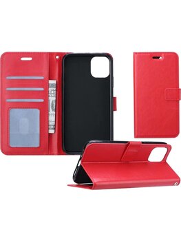 Apple iPhone 11 Pro Max Hoesje Book Case Kunstleer Cover Hoes - Rood