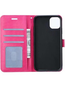 Apple iPhone 11 Pro Hoesje Book Case Kunstleer Cover Hoes - Donkerroze