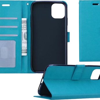 Apple iPhone 11 Hoesje Book Case Kunstleer Cover Hoes - Turquoise
