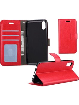 Apple iPhone X/10 Hoesje Book Case Kunstleer Cover Hoes - Rood