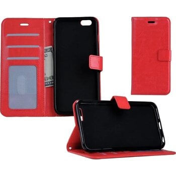 Betaalbare Hoesjes Apple iPhone 5/5s/SE Hoesje Book Case Kunstleer Cover Hoes - Rood