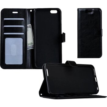 Apple iPhone 5/5s/SE Hoesje Book Case Kunstleer Cover Hoes - Zwart